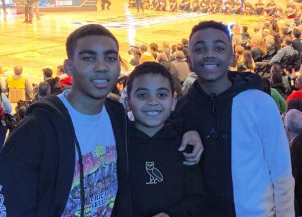 Raymond Wilbon with his cousins.